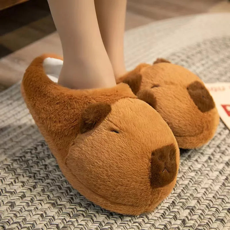 Zapatillas de algodón capibara, cómodas y antideslizantes
