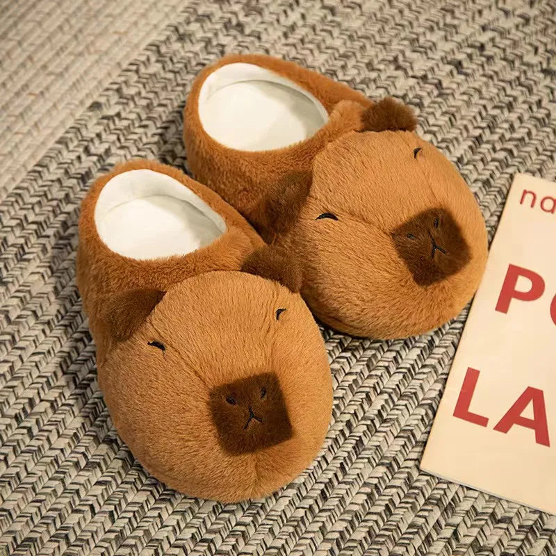 Zapatillas de algodón capibara, cómodas y antideslizantes