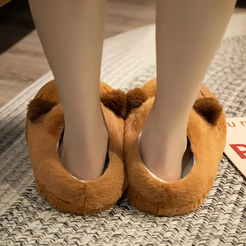 Zapatillas de algodón capibara, cómodas y antideslizantes