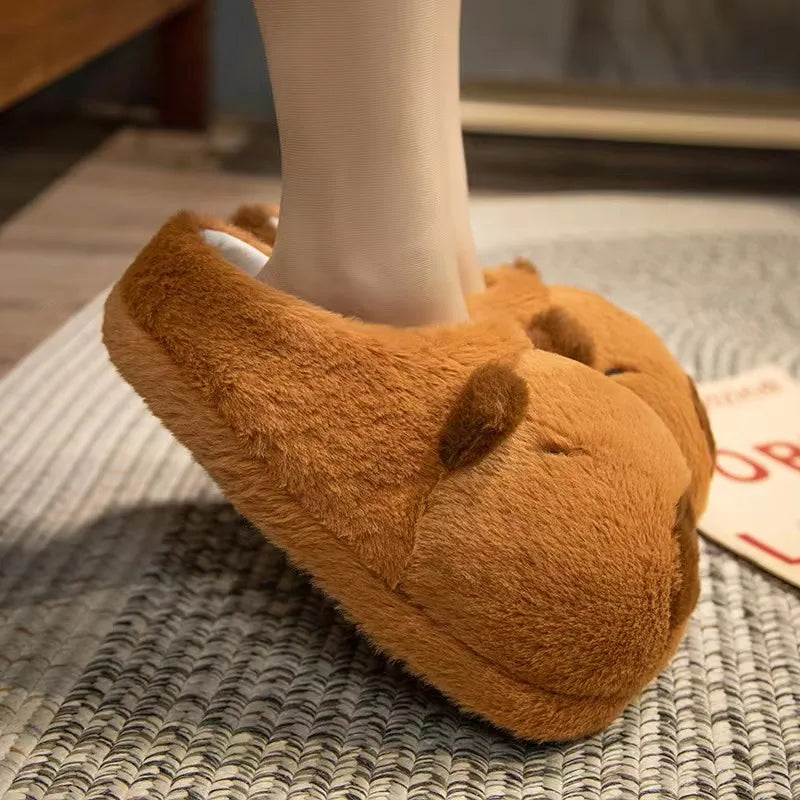 Zapatillas de algodón capibara, cómodas y antideslizantes